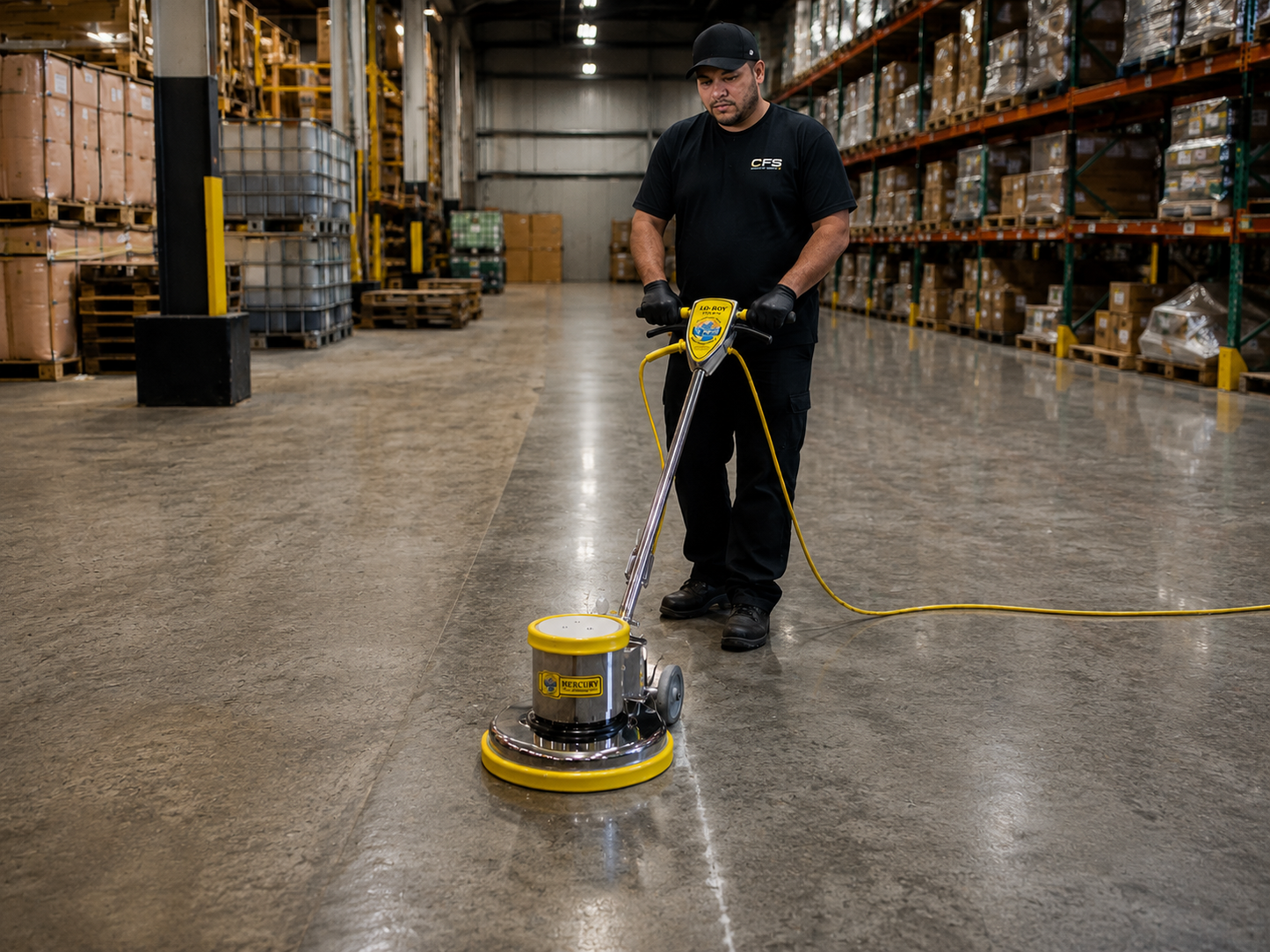 Hercules super heavy-duty floor machine for commercial floor scrubbing, stripping, buffing, and polishing