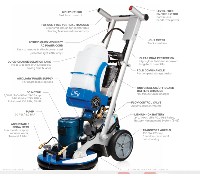 ORBOT LiFE Battery-Powered Commercial Floor Cleaning Machine