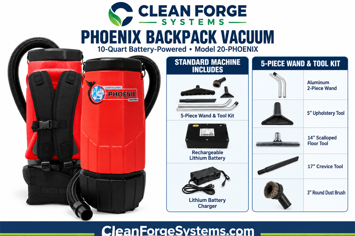 Sandia Phoenix 10-Quart Cordless Backpack Vacuum with complete tool kit